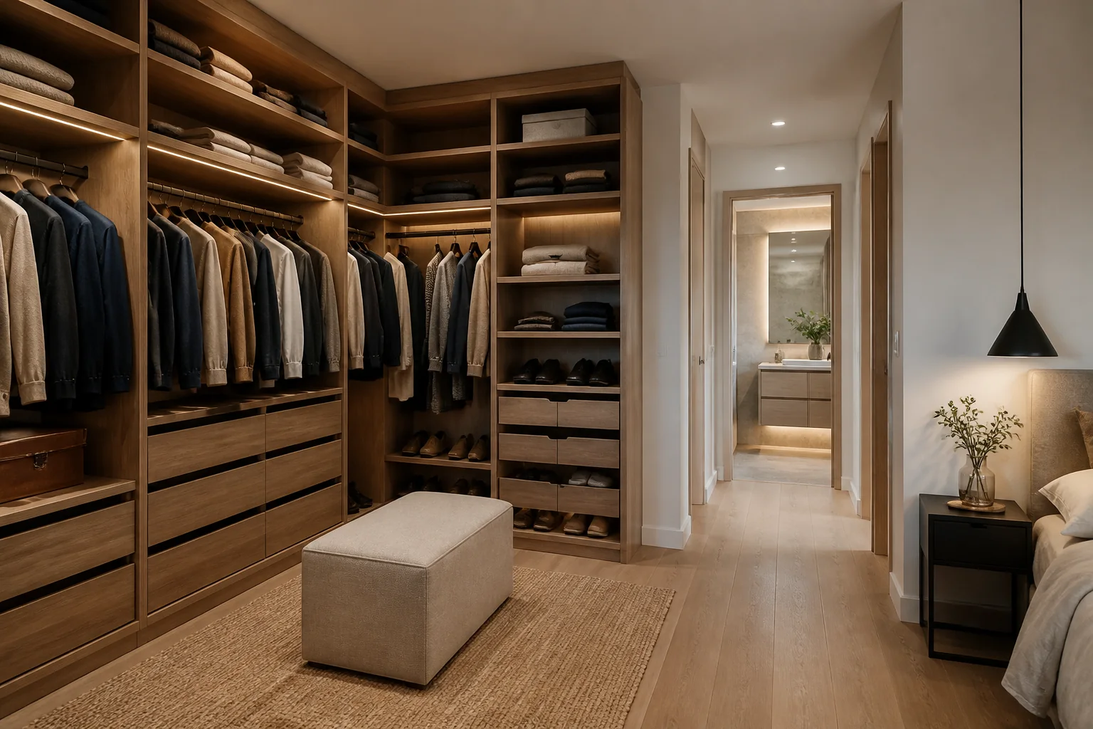 Vestidores a medida para anexo compacto al dormitorio en Vinaròs
